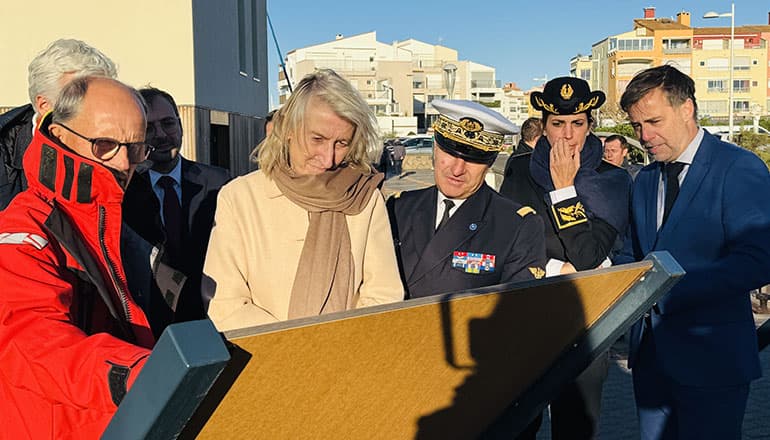 Catherine Chabaud, ministre déléguée chargée de la mer et de la pêche s’est rendue à la maison de la mer du Cap d’Agde pour rencontrer les acteurs locaux ©E.G. / Hérault Tribune