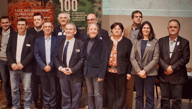Le bureau de la Chambre d'agriculture d'Occitanie avec, au centre, Denis Carretier, jeudi 13 mars 2025 à Toulouse © DR.