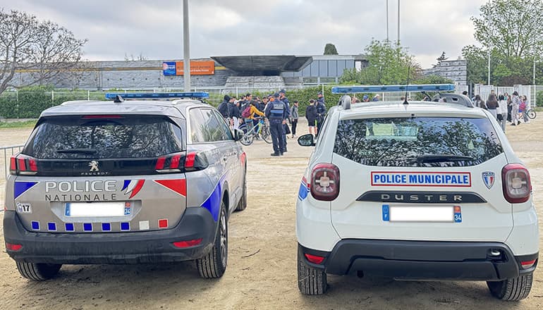 Opération de sécurisation au collège Paul Émile Victor d'Agde ©EG / Hérault Tribune