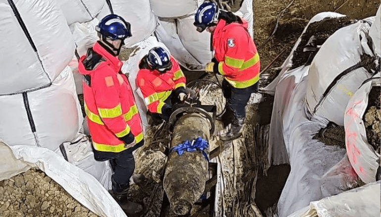 Déminage de la bombe samedi 22 mars 2025 à Frontignan © Préfecture de l'Hérault.
