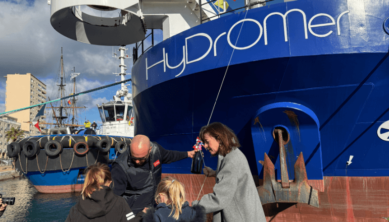 Baptême de la drague Hydromer le 25 novembre à Sète. © T.O / Hérault Tribune