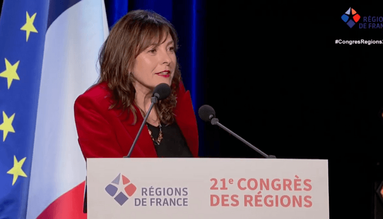 Carole Delga, présidente des Régions de France et présidente de la Région Occitanie ©Capture d'écran du Congrès des Régions de France 2025