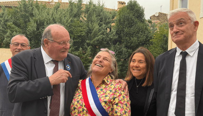 Le ministre délégué à la ruralité Michel Fournier et Myriam Gairaud, maire de Cabrières ce vendredi 14 novembre 2025 ©L.B/Hérault Tribune