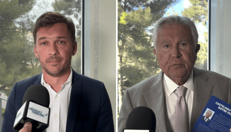 Prise de bec entre le candidat Julien Miro et le sénateur Jean-Pierre Grand. © archives Hérault Tribune